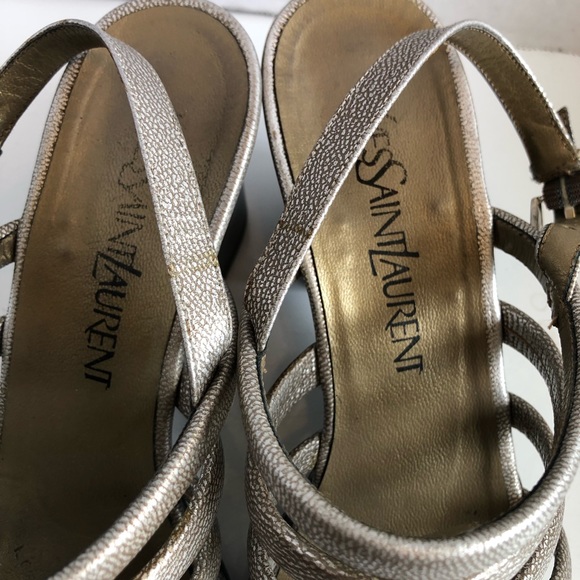 Gorg! YSL Yves Saint Laurent strappy block high heel shoes - Picture 4 of 16